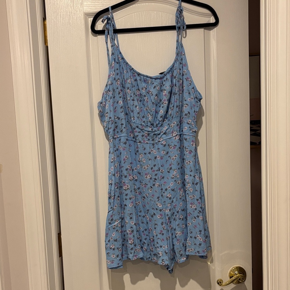 Floral Blue Romper